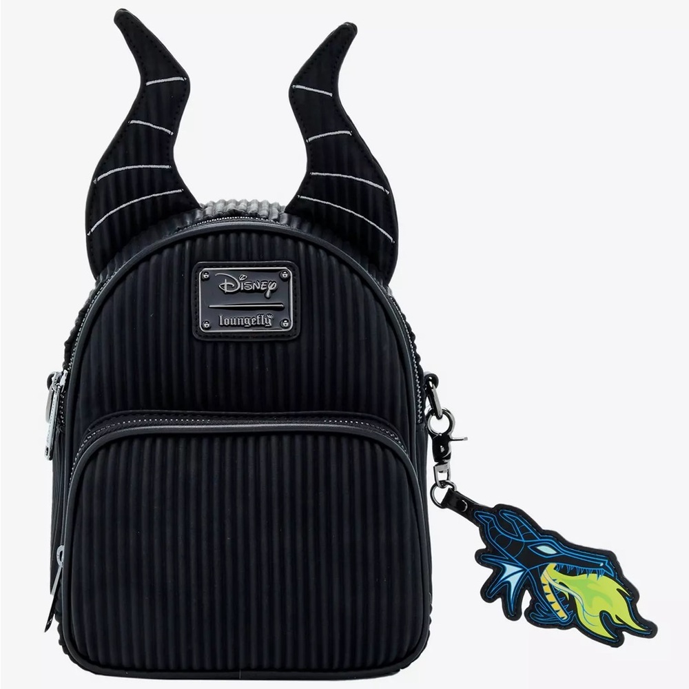 Disney Loungefly Sleeping Beauty Maleficent Horns Convertible Mini-Backpack